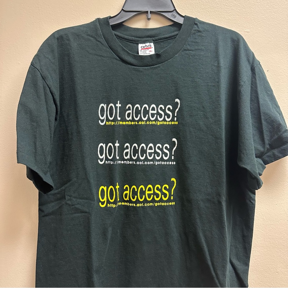 Vintage 1997 Anvil AOL Got Access Promo T-shirt Size XL